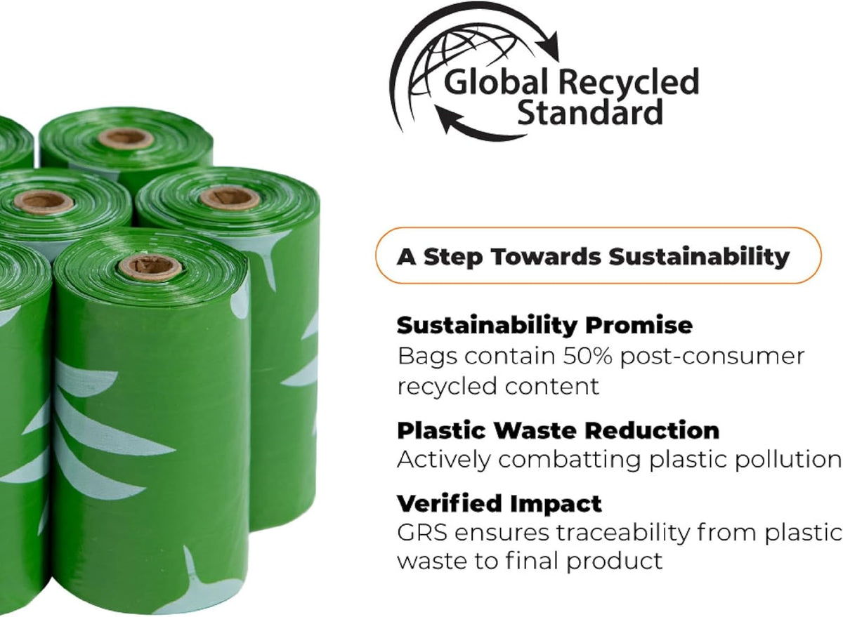 Best Pet Supplies Poop Bags for Dogs, 50% Post-Consumer Recycled Content dog waste bags on rolls