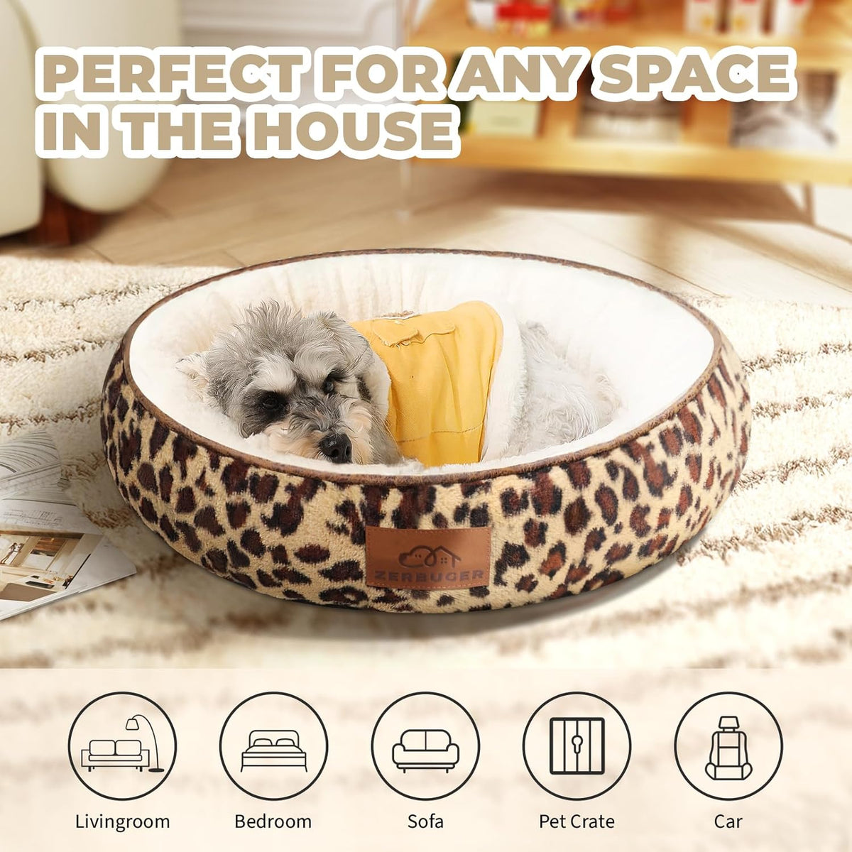 Cat Bed, 20In Dog Beds for Small Dogs, Calming Cat & Dog Beds for Indoor Pets, Pet Beds Comfortable
