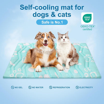 BEAUTYZOO Upgrade Dog Cooling Mat Extra Large, Reversible Self-Cooling Mat for Dogs, Thicken Pet