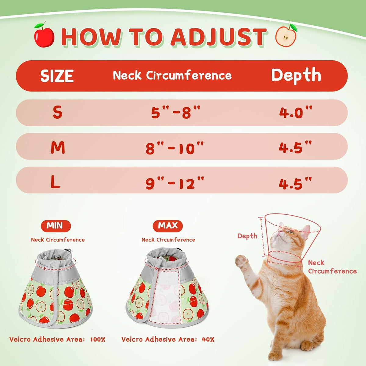Cat Cone Collar Soft to Stop Licking, Adjustable, Foldable Lightweight Kitten Cones After Surgery