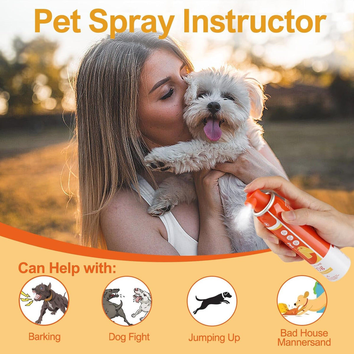 Spray Corrector Dog 80ml 4 Pack Spray Dog Trainer, Corrector Spray for Dog to Stops Barking