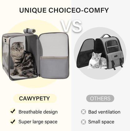 Cat Carrier Backpack,Cat Carrier with Window Blind，Cat Backpack for Small Cats Dogs, Safety Straps