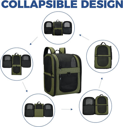 Apollo Walker Dog & Cat Carrier Backpack for 4-15lb Pets - Ventilated Safe Design with Padded Back