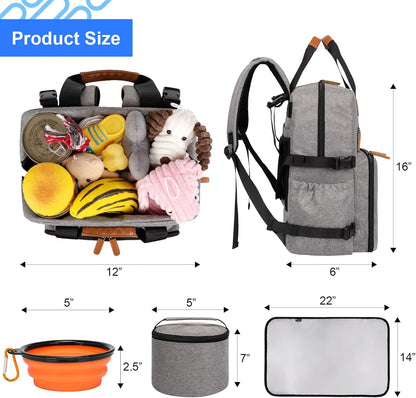Modoker Dog Travel Bag, Airline Approved Backpack for Pet Accessories Organizer, Tote Weekend Bag