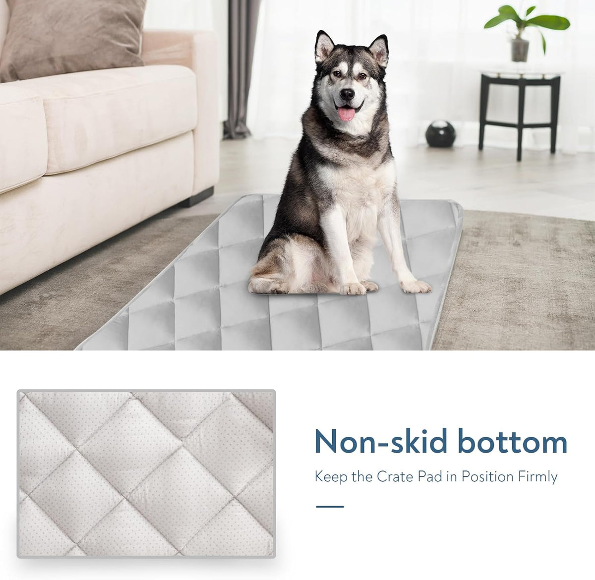 Magik & Kover Dog Crate Pad 2 Pack (36" x 23"), Soft Dog Crate Mat with Anti-Slip Bottom, Machine