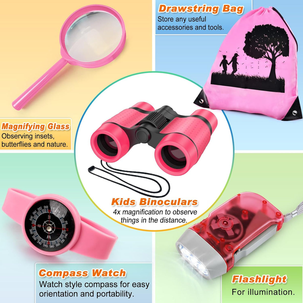Kids Explorer Kit & Bug Catcher Kit, Camping Gear for Kids, Outdoor Exploration Set with Backpack &