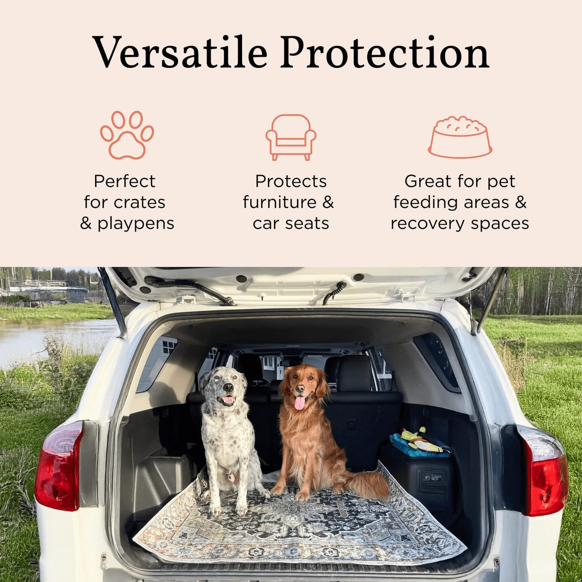 LOVEWAG Washable Dog Pee Pads, 24" x 16", Waterproof, Non-Slip, Super Absorbent, Reusable