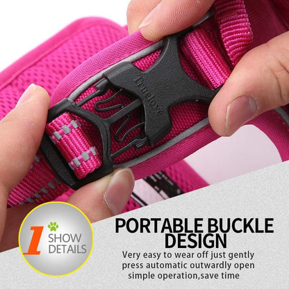 Truelove No Pull Dog Harness with Easy Control Handle and 2 Leash Attachments,Reflective Adjustable