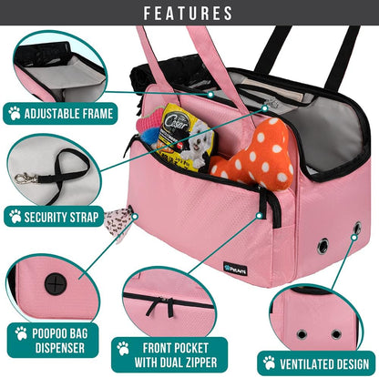 PetAmi Small Dog Purse Carrier, Soft-Sided Pet Carrier Bag with Pockets, Portable Puppy Cat Travel