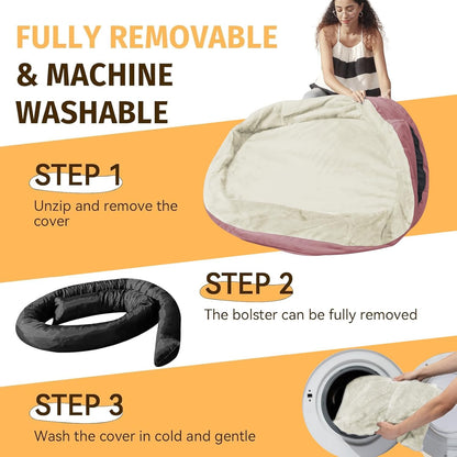 Orthopedic Waterproof Large Dog Bed: Memory FoamWashable Dog Bed with Bolsters - Removable