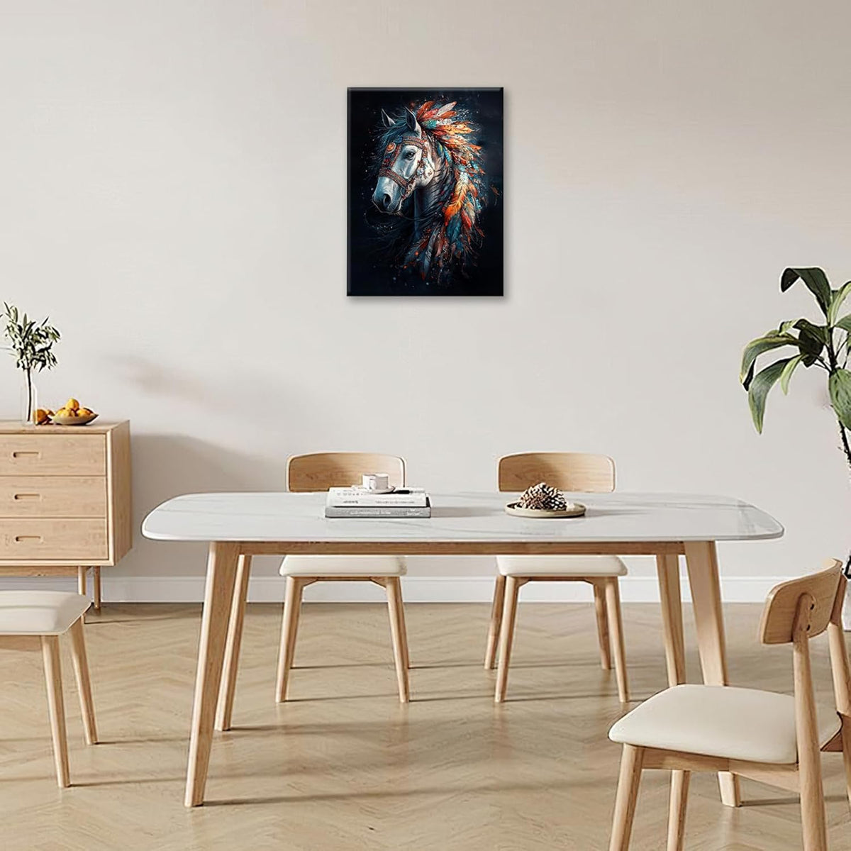 Horse Pictures Wall Art, Horse Animal Bathroom Wall Decor, Aesthetics Modern Framed Painting