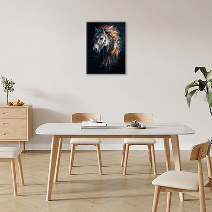 Horse Pictures Wall Art, Horse Animal Bathroom Wall Decor, Aesthetics Modern Framed Painting