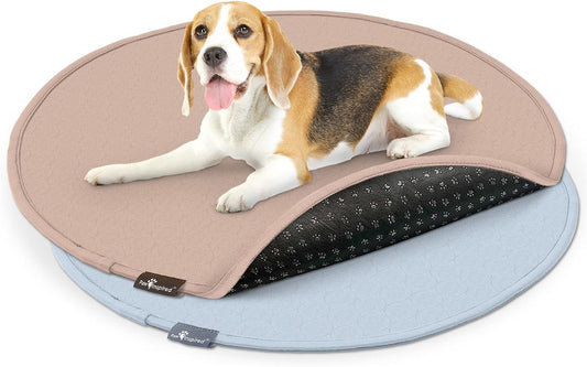 Paw Inspired Round Washable Pee Pads for Dogs (2 Pack), Reusable Puppy Pads for Potty Training