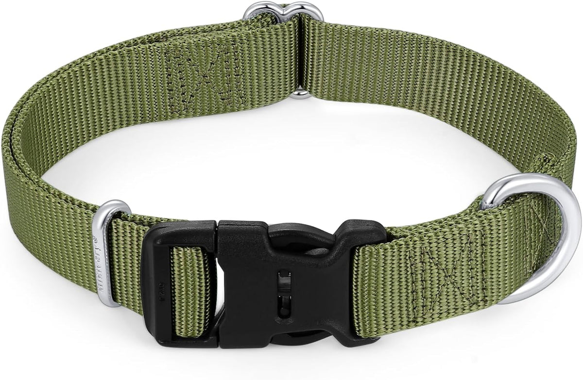 Mikivery Nylon Dog Collar with Quick Release Buckle Soft Adjustable Sturdy for Small Medium Large