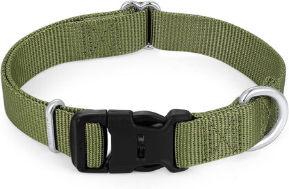 Mikivery Nylon Dog Collar with Quick Release Buckle Soft Adjustable Sturdy for Small Medium Large