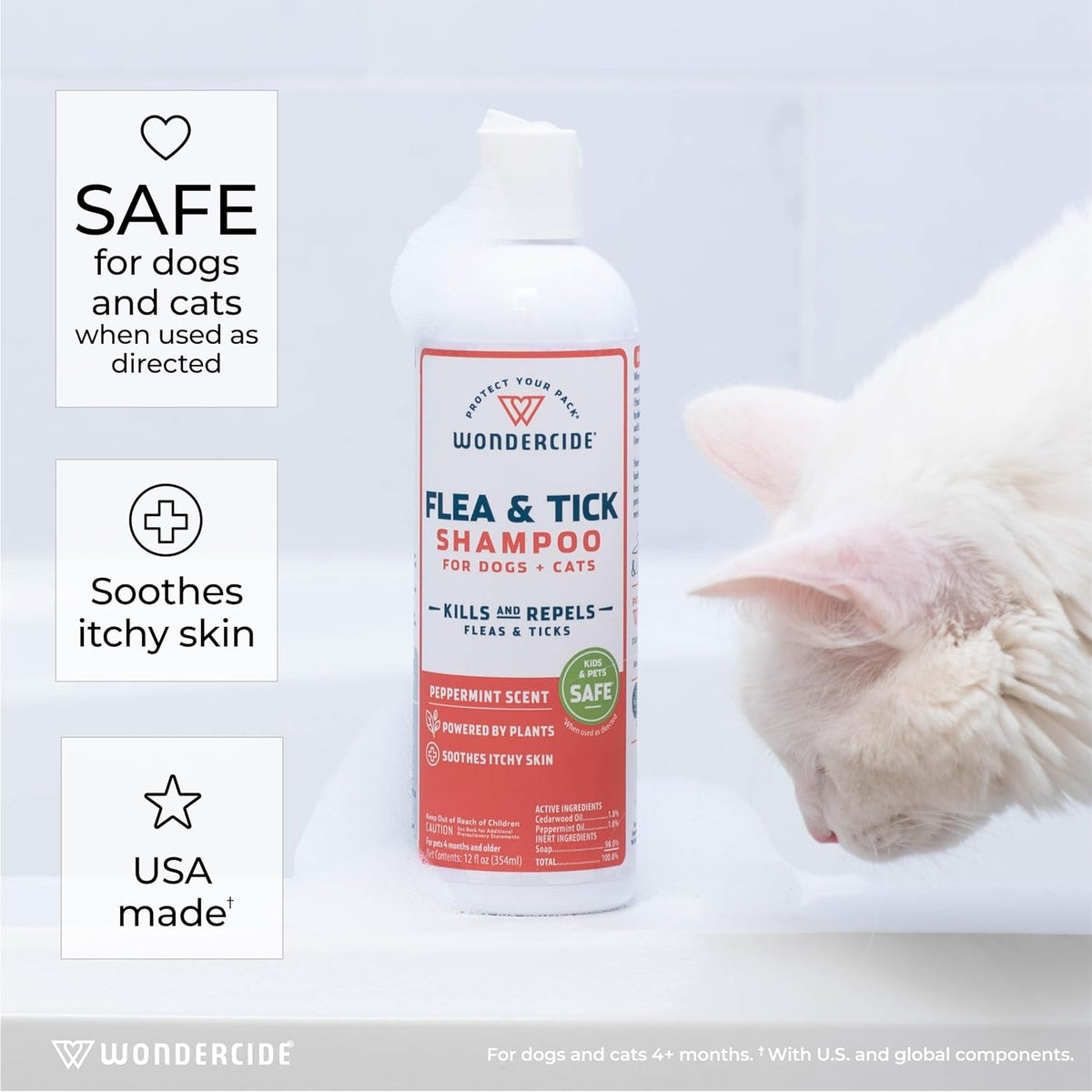 Wondercide - Flea & Tick Shampoo for Dogs and Cats - Flea and Tick Killer Treatment with Natural