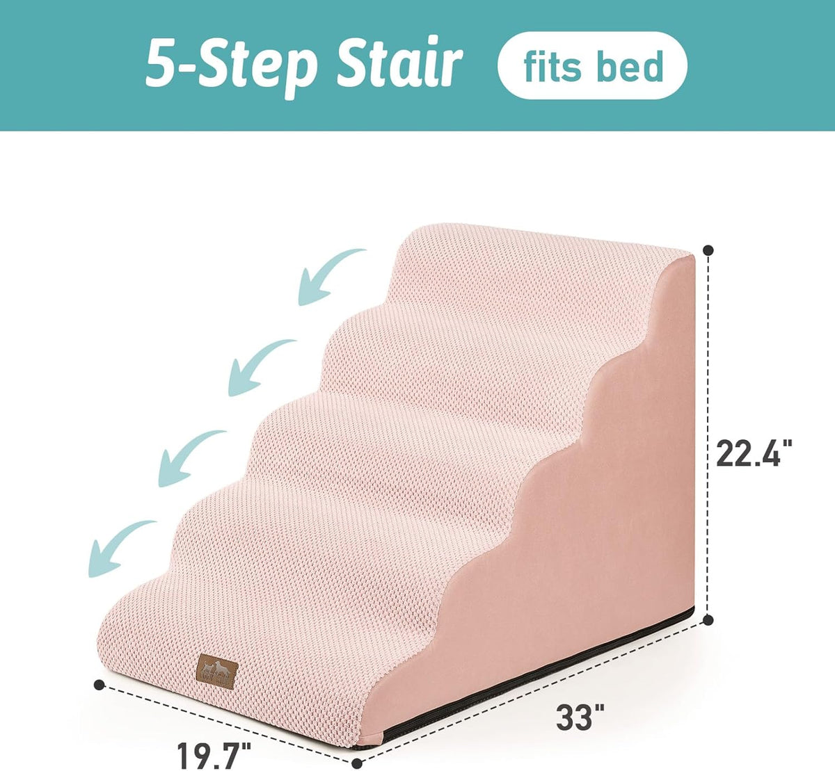 Wide Dog Stairs 19.7" Width, Pet Step for Small/Medium/Large Dog, Puppy or Cat, Pet Ramp for High