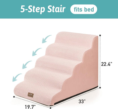 Wide Dog Stairs 19.7" Width, Pet Step for Small/Medium/Large Dog, Puppy or Cat, Pet Ramp for High