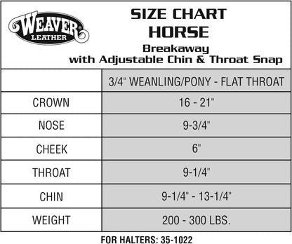 Weaver Equine Breakaway Horse Halter, Supple Leather Crown, Adjustable Chin & Throat Snap Halters