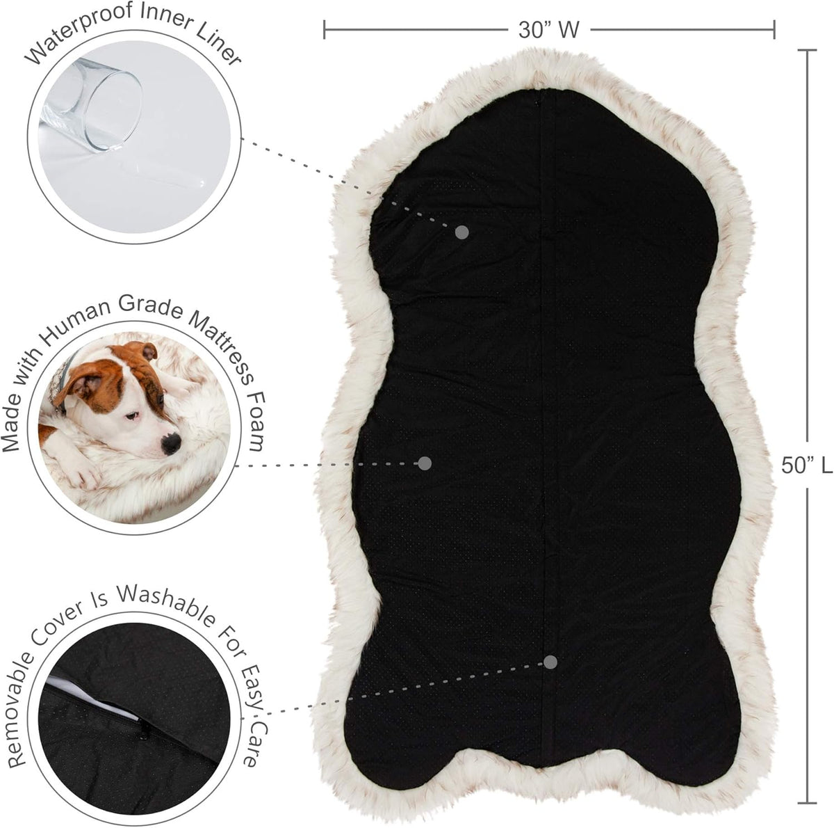 IHAPPYDOG Luxury Faux Fur Orthopedic Dog Bed, Memory Foam Dog Bed for Small, Medium, Large and XL