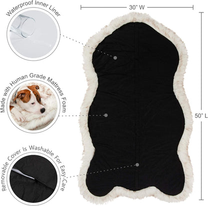 IHAPPYDOG Luxury Faux Fur Orthopedic Dog Bed, Memory Foam Dog Bed for Small, Medium, Large and XL