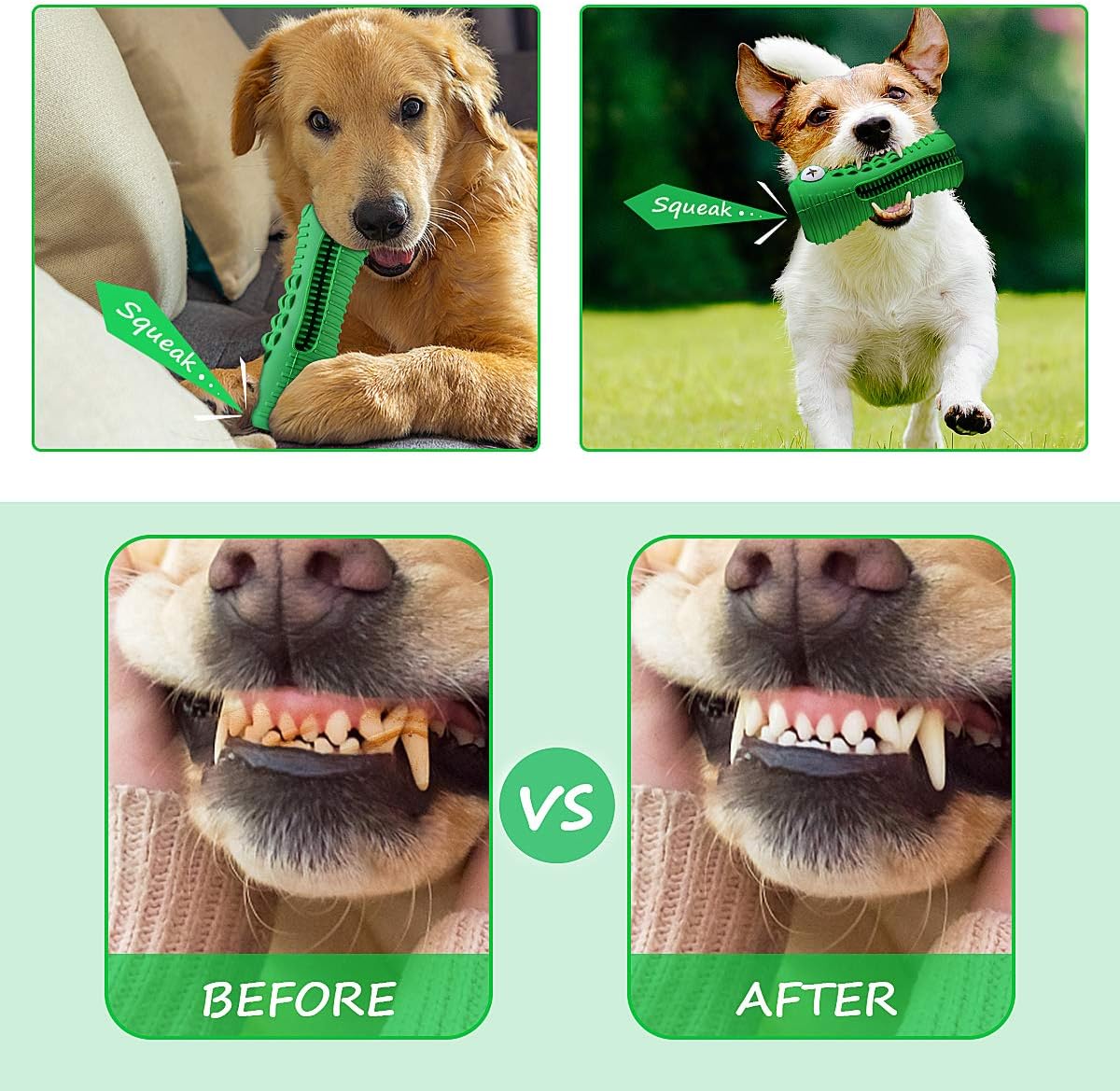 Dog Toys for Aggressive Chewers Large Medium Breed, Indestructible Dog Toothbrush Chew Toys