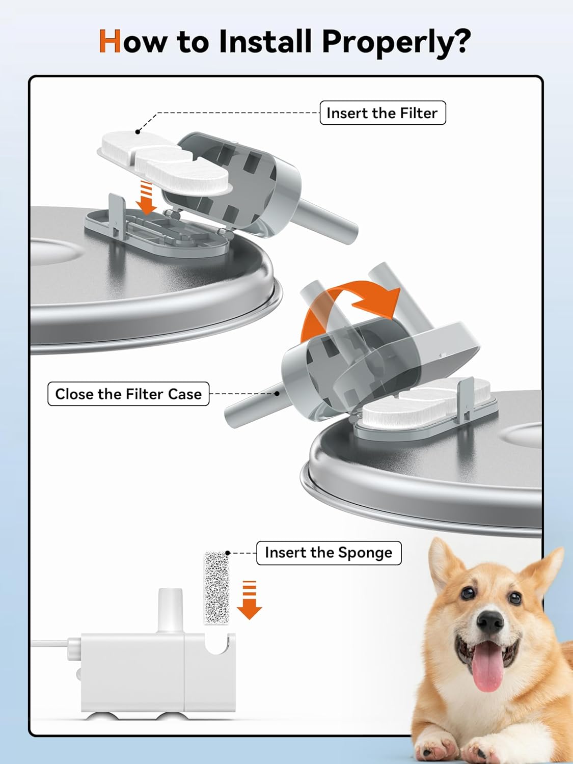 Dog Water Fountain for Large Dogs, 3.2Gal/406oz/12L Stainless Steel Pet Fountain, Quiet Dog Water