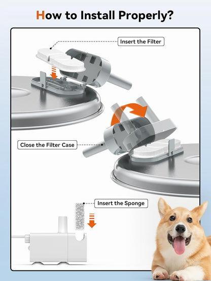 Dog Water Fountain for Large Dogs, 3.2Gal/406oz/12L Stainless Steel Pet Fountain, Quiet Dog Water