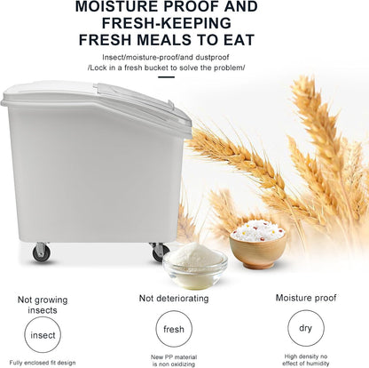 Ingredient Storage Bin,21 Gallon Dispenser Bin with Scoop for Dry Food, Sugar, Baking