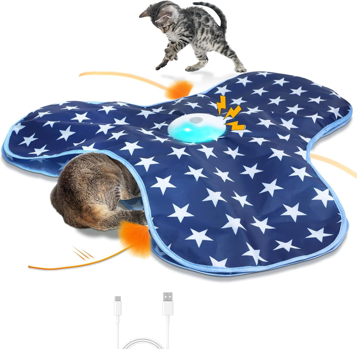 Interactive Cat Toy Rechargeable, Cat Exercise Toys for Indoor Bored Adult Cats, Hide and Seek Toy