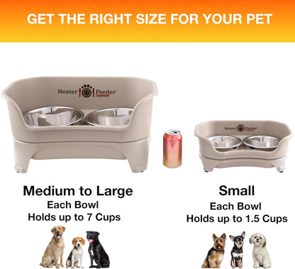 Neater Feeder Express Mess Proof Dog Bowls Elevated for Small Breeds Under 15 Lb, Made in USA, No