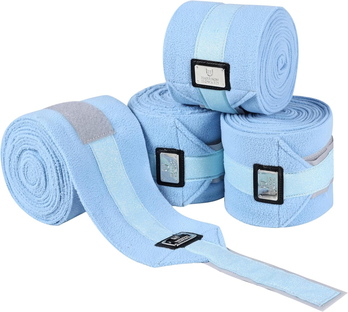 Harrison Howard Horse Polo Wraps Upgrade with Bling Leg Wraps for Horses 4-Pack Fleece Leg Wraps