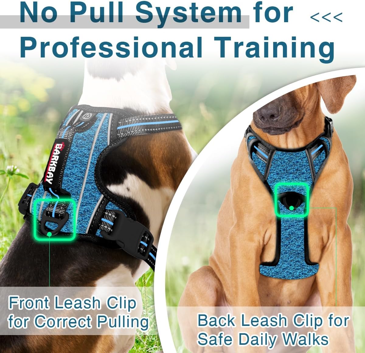BARKBAY Dog Harness No Pull with ID Tag Pocket - Heavy Duty, Reflective, Easy Control for Large