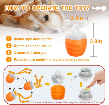Interactive Dog Toys - [2025 Newly Upgraded] Motion Activated Ball for Small/Medium/Large Dogs