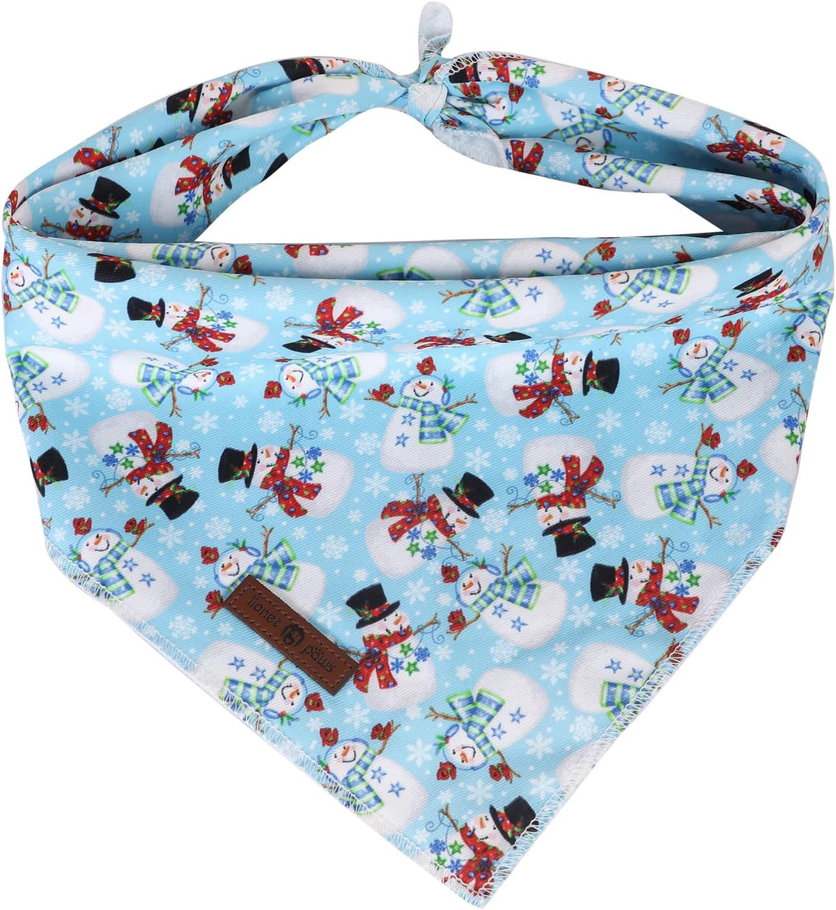 Lionet Paws Christmas Dog Bandana,Fabric Snowman Blue Dogs Kerchief for Small Medium Dogs,Dog