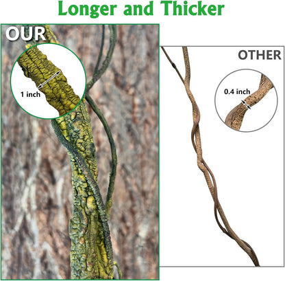 VCEPJH Large Reptile Vines Thick Terrarium Plants 118 Inches Long Flexible Climbing Branch Snake