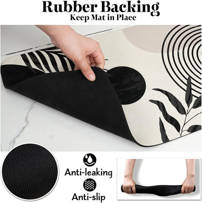 Dog Food Mats for Floors Super Absorbent, Pet Cat Food Mat - Non Slip Dog Bowl Mats for Food and