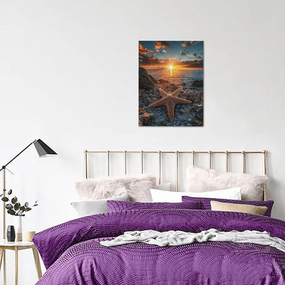 Beach Starfish Wall Decor Ocean Starfish Wall Art Sunset Scenery Coastal Theme Pictures Canvas