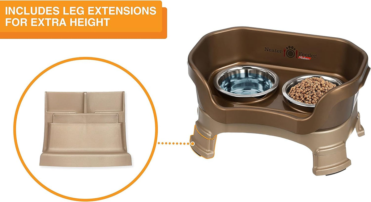 Neater Feeder Deluxe Mess Proof Dog Bowls Elevated for Small Breeds – Made in USA – No Spill Raised
