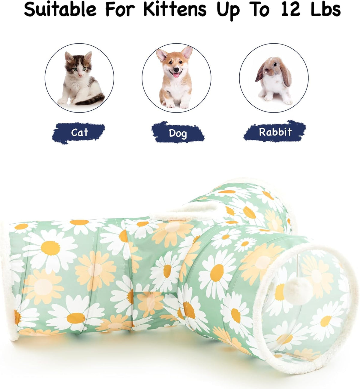 Tempcore Pet Cat Tunnel Tube Cat Toys 3 Way Collapsible, Cat Tunnels for Indoor Cats，Kitty Tunnel