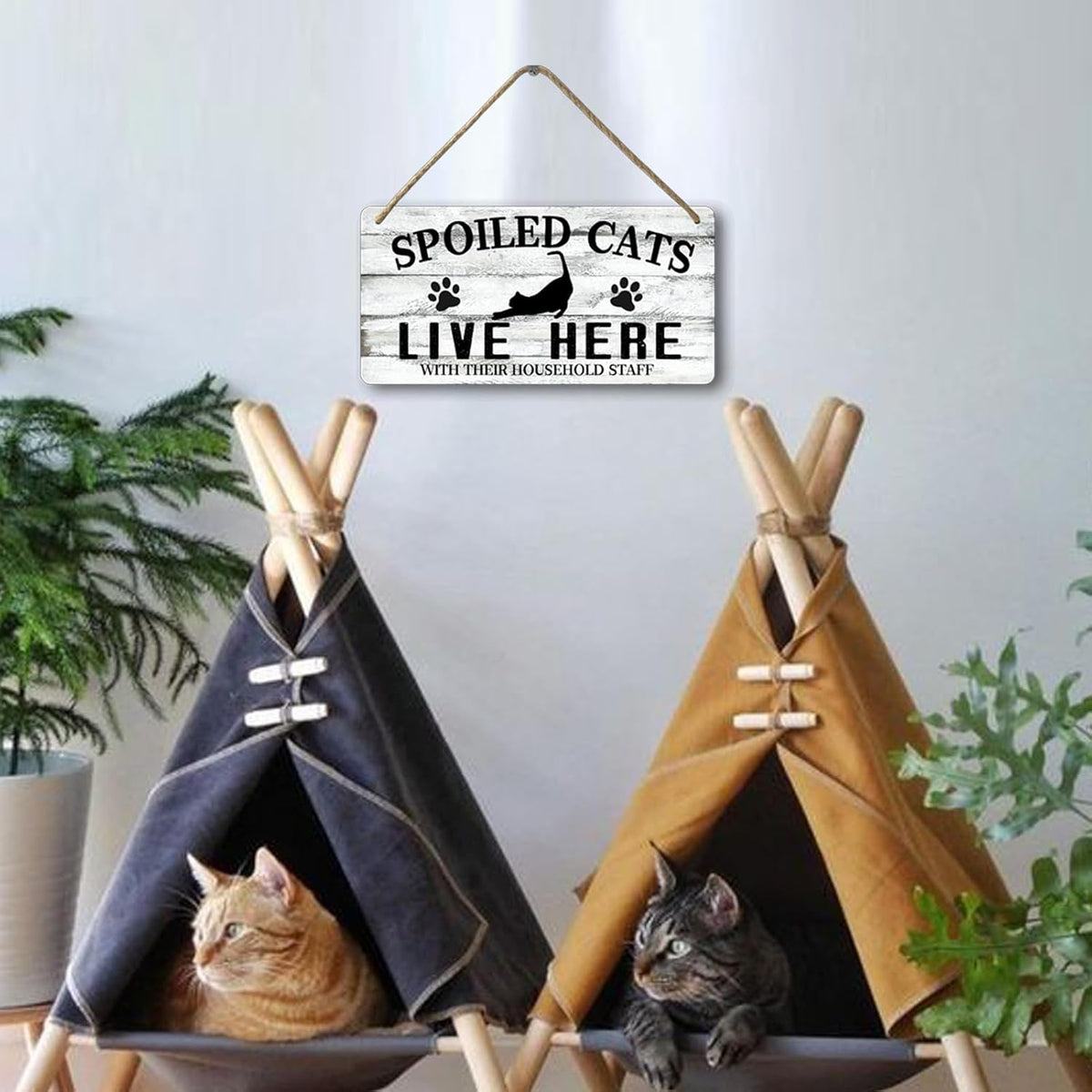Cat Wall Decor For Cat Lovers Hanging Wood Cat Home Decor Fall Cat Wooden Sign Cat Christmas Decor