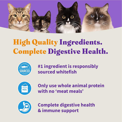 Halo Holistic Cat Food Wild Caught Salmon & Whitefish Formula, Healthy Grains Dry Cat Food, For