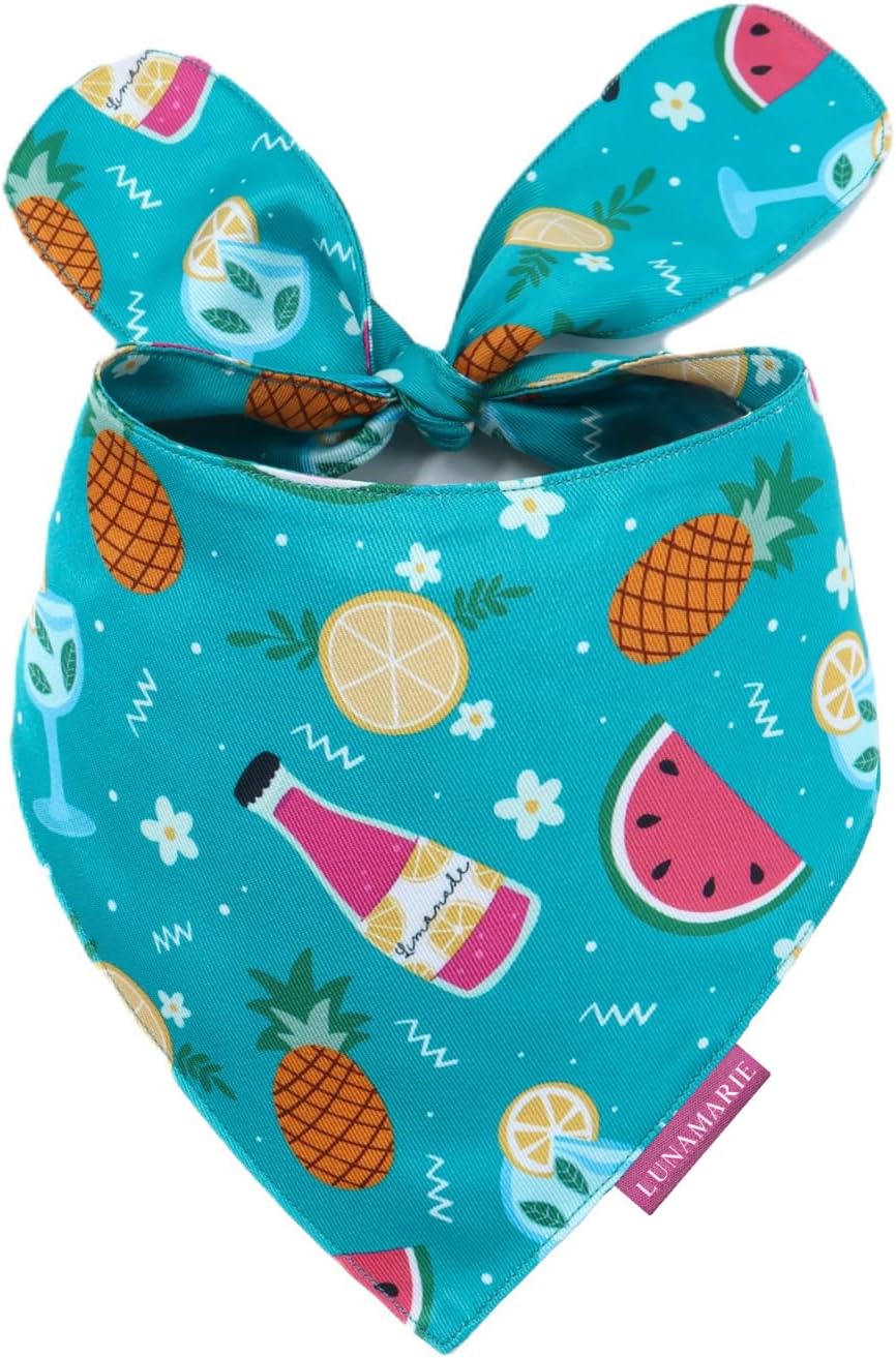 LunaMarie - Luxury Pet Birthday Bandanas -Premium & Silky Poly Fabric | 100% Handmade | Custom
