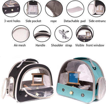 Portable Parrot Travel Cage Carrier with Small Swing Toy&Cage Colorful Toys Set Small Bird Parakeet
