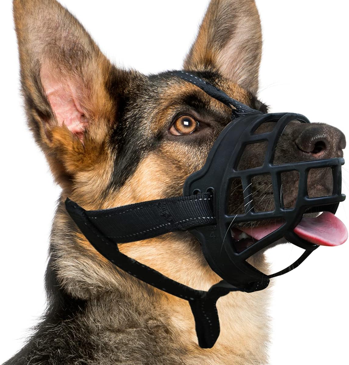 BARKLESS Dog Muzzle, Silicone Basket Muzzle for Small Medium Large Dogs, Soft Cage Mouth Cover