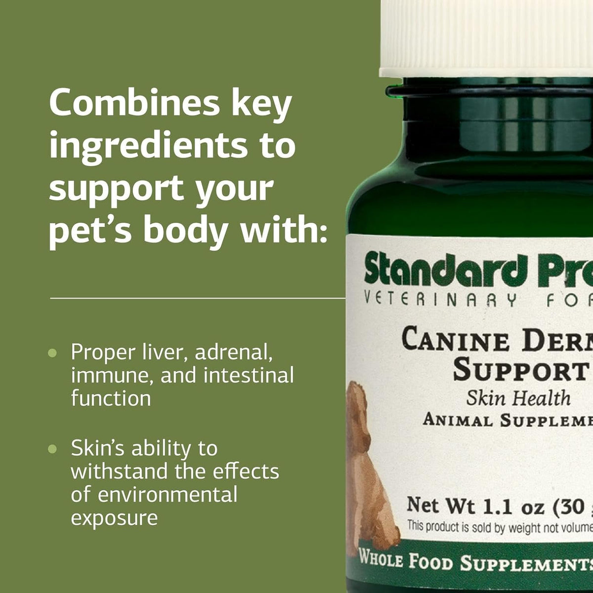 Standard Process Canine Dermal Support - Skin & Adrenal Gland Support Supplement - Comprehensive