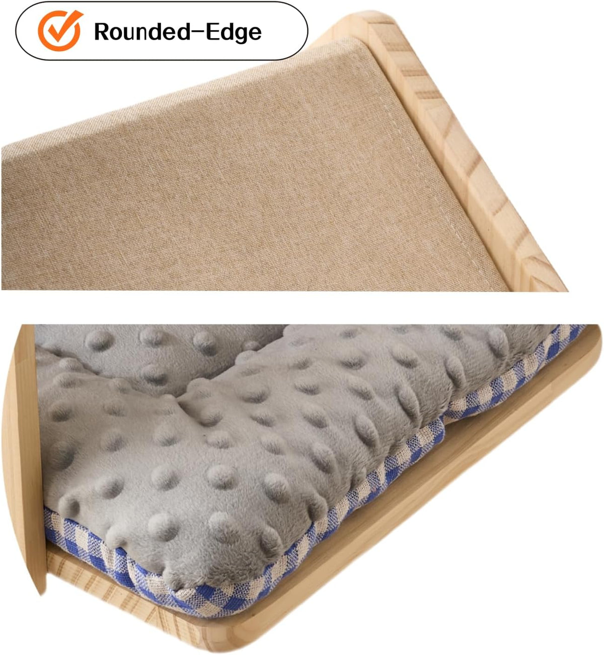 SHENGOCASE Natural Wood Cat Wall Shelves Bed, 2-Pack, Wall-Mounted Box House Perch, Cat Condo