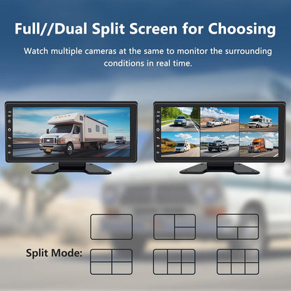 6 Channel Backup Camera System,1080P Rearview Camera with Carplay & Android Auto,GPS Navigation