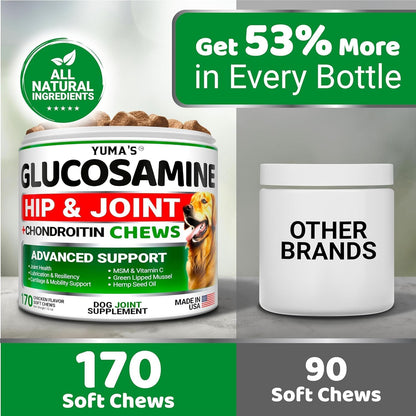 YUMA'S (2 Pack) Glucosamine for Dogs - Hip and Joint Supplement for Dogs - Glucosamine Chondroitin
