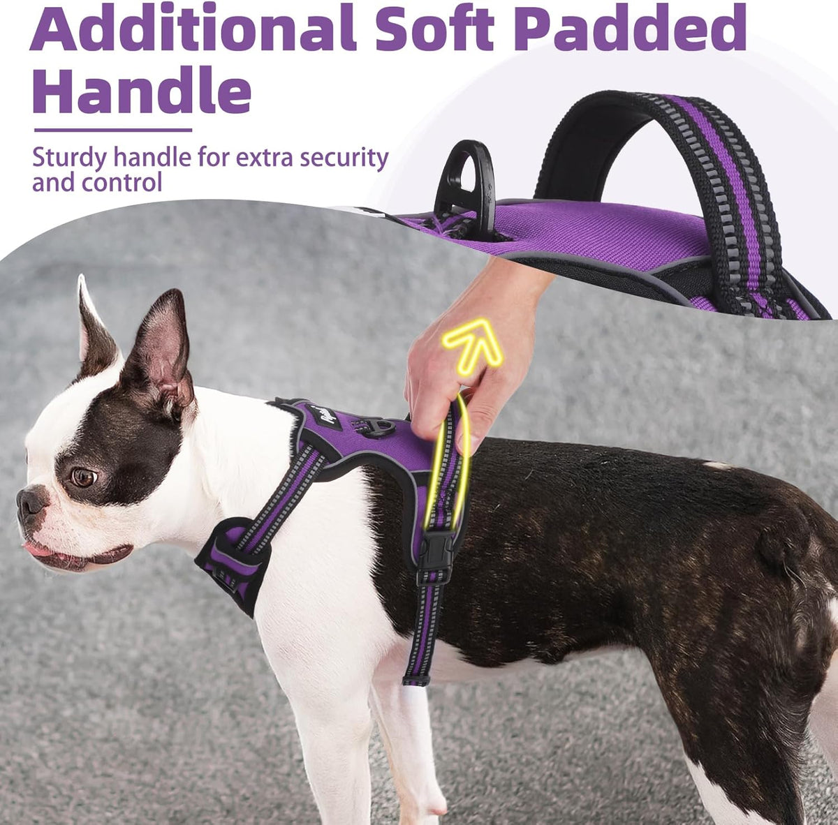 PUPTECK No Pull Dog Harness for Large, Adjustable Reflective Dog Harness with Handle Easy Control